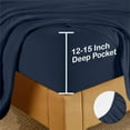 thumbnail image 5 of 4 Pcs Queen Sheets Premium 400 TC, 100% Cotton Navy Blue Solid Bed Sheet Set To Fit Upto 12" To 15" Deep Mattress, 5 of 6