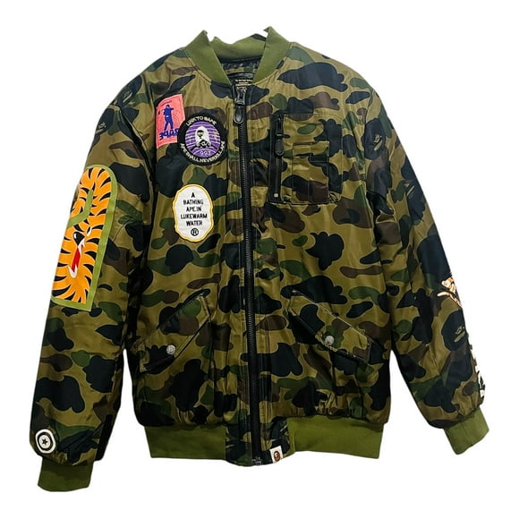 Chamarra Bomber Bape Patrón de Camuflaje Talla M