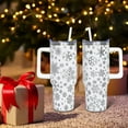 thumbnail image 2 of White Christmas Cup Gifts for Women Men, Snowflakes 40oz Laser Tumbler with Handle and Straw, Xmas Winter Stainless Steel Insulated Water Bottle (1 PC), 2 of 5