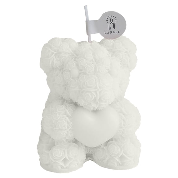 A Aromatherapy Candle In Rose Bear Shape, Companion Gift With Relaxing Scent, Home Decor For Valentine'S Day And Special Moments