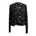 thumbnail image 6 of Women's Lace Jacket Sheer Mesh Open Front Cardigan Color Black Size L, 6 of 6