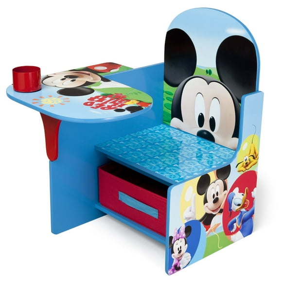 Silla y escritorio Delta Children con diseño de Mickey Mouse, diseño de Disney, con espacio de almacenamiento