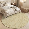 thumbnail image 4 of Round Area Rugs 6Ft, Brown Line Art Non-Slip Washable Circle Rugs Carpet, Abstract Minimalist Sketch Cartoon Outline Indoor Outdoor Rug Floor Mats Throw Runner for Bedroom Living Room Bathroom, 4 of 8