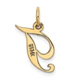 thumbnail image 3 of Diamond2Deal 14K Yellow Gold Small Script Letter T Initial Pendant for Women, 3 of 6