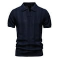 thumbnail image 2 of RongHuan Mens Lightweight Shirts Short Sleeve Ribbed Textured Shirt Casual Golf Shirts Collared Button Up T Shirt, 2 of 8