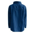 thumbnail image 6 of LowProfile Button Down Shirts for Women Casual Long Sleeve Corduroy Shirt Oversized Warm Jacket With Pockets Blouse Tops Dark blue M, 6 of 7