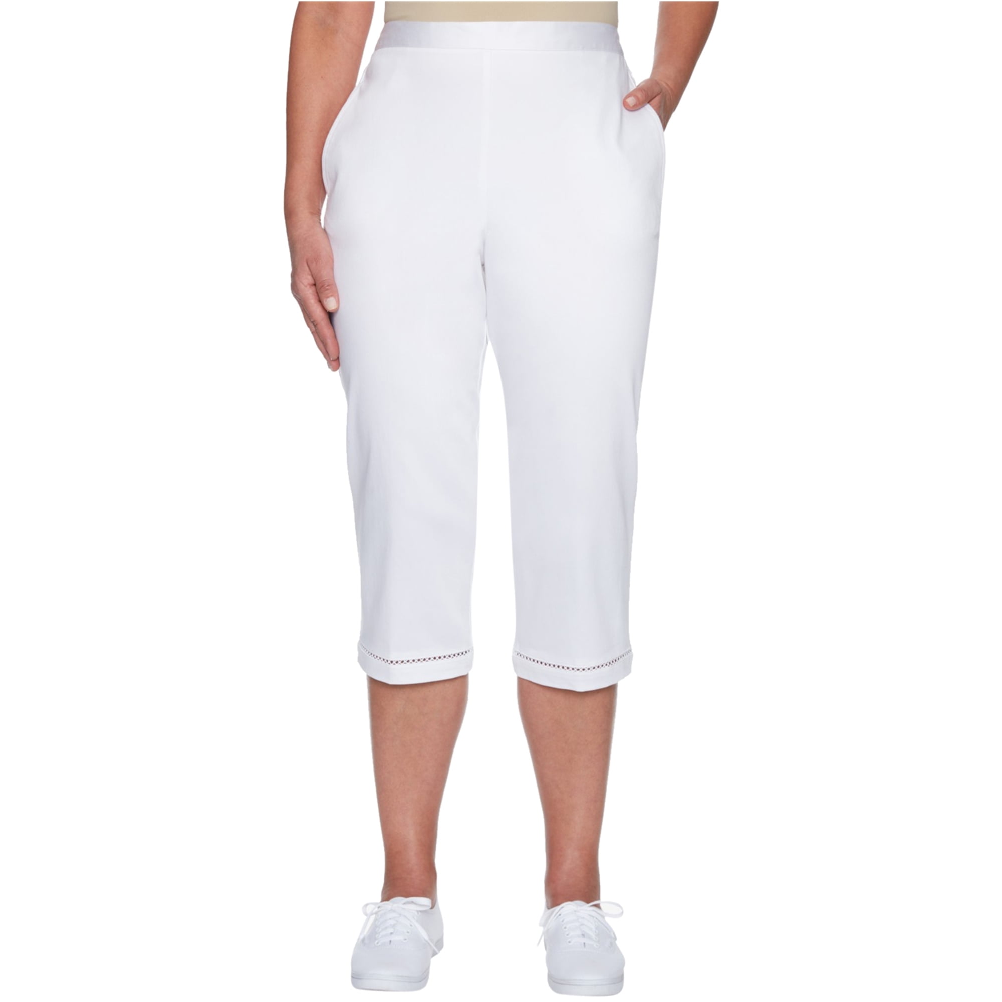 Alfred Dunner Alfred Dunner Womens Lattice Trim Capri Casual Trousers