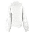 thumbnail image 4 of Wutalume Women's Relaxed Loose Long Sleeve Turtleneck Pullover Solid Color Knit Sweater, Cozy Winter Top, Soft Fabric for All Day Comfort,White S, 4 of 5