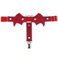 thumbnail image 1 of góticas de material cuero con alas de murciélago para mujer, arnés, cinturón con clip de metal rojo, 1 of 7