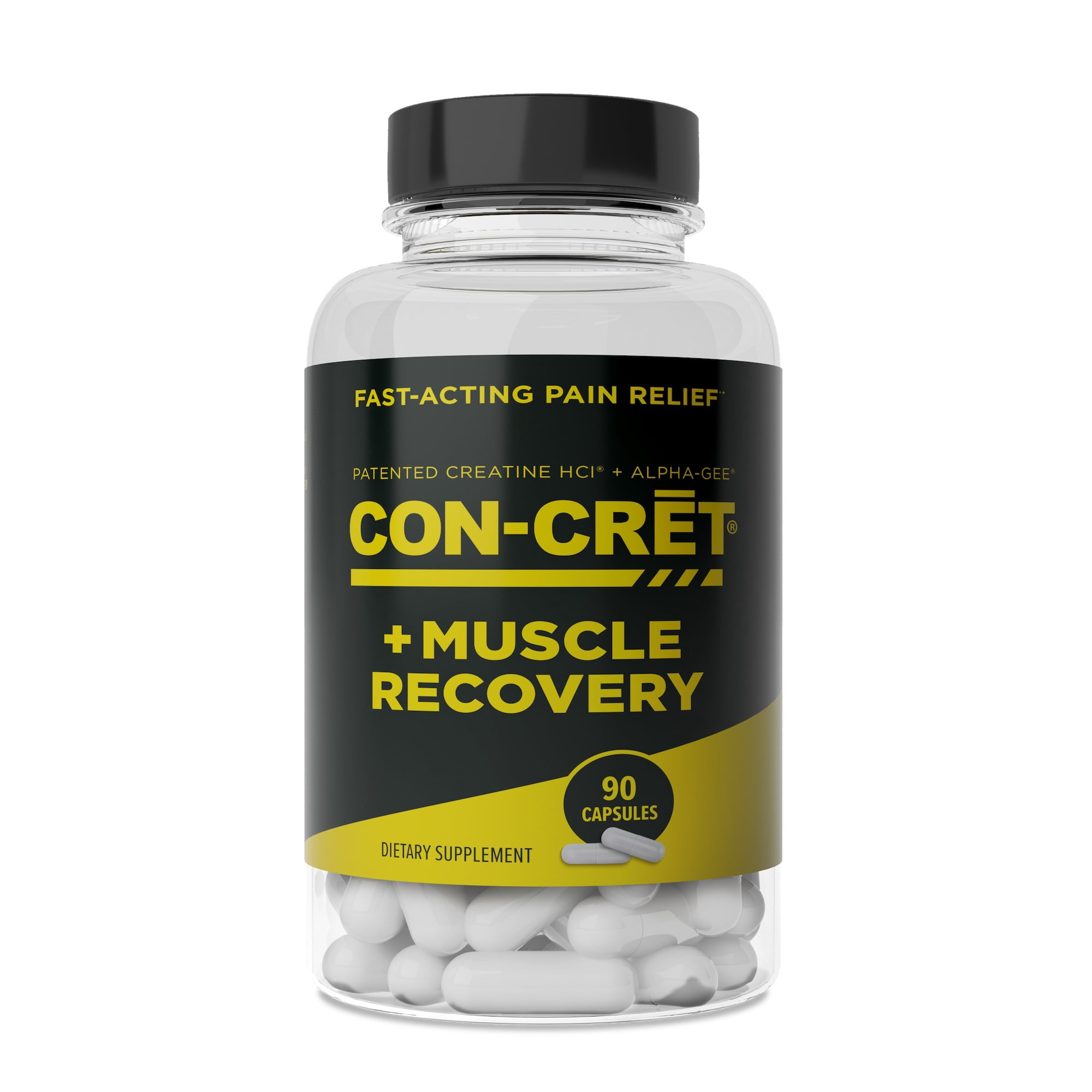 CON-CRET + MUSCLE RECOVERY,Creatine HCl,Supports Inflammation and Pain Relief, 90 Capsules, Unflavored