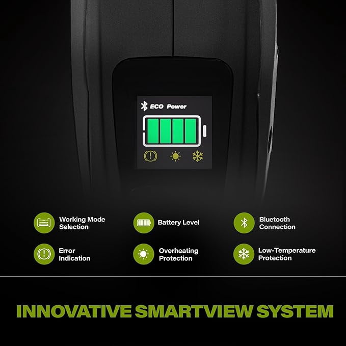 SUNTEK 40V 15-Inch Cordless String Trimmer with 4.0Ah Battery and Rapid Charger, IOT and APP Connection