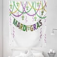 thumbnail image 1 of Mardi Gras Tapestry, Design with Fleur De Lis Hanging from Colorful Beads, Fabric Wall Hanging Decor for Bedroom Living Room Dorm, 5 Sizes, Purple Green Yellow, by Ambesonne, 1 of 1