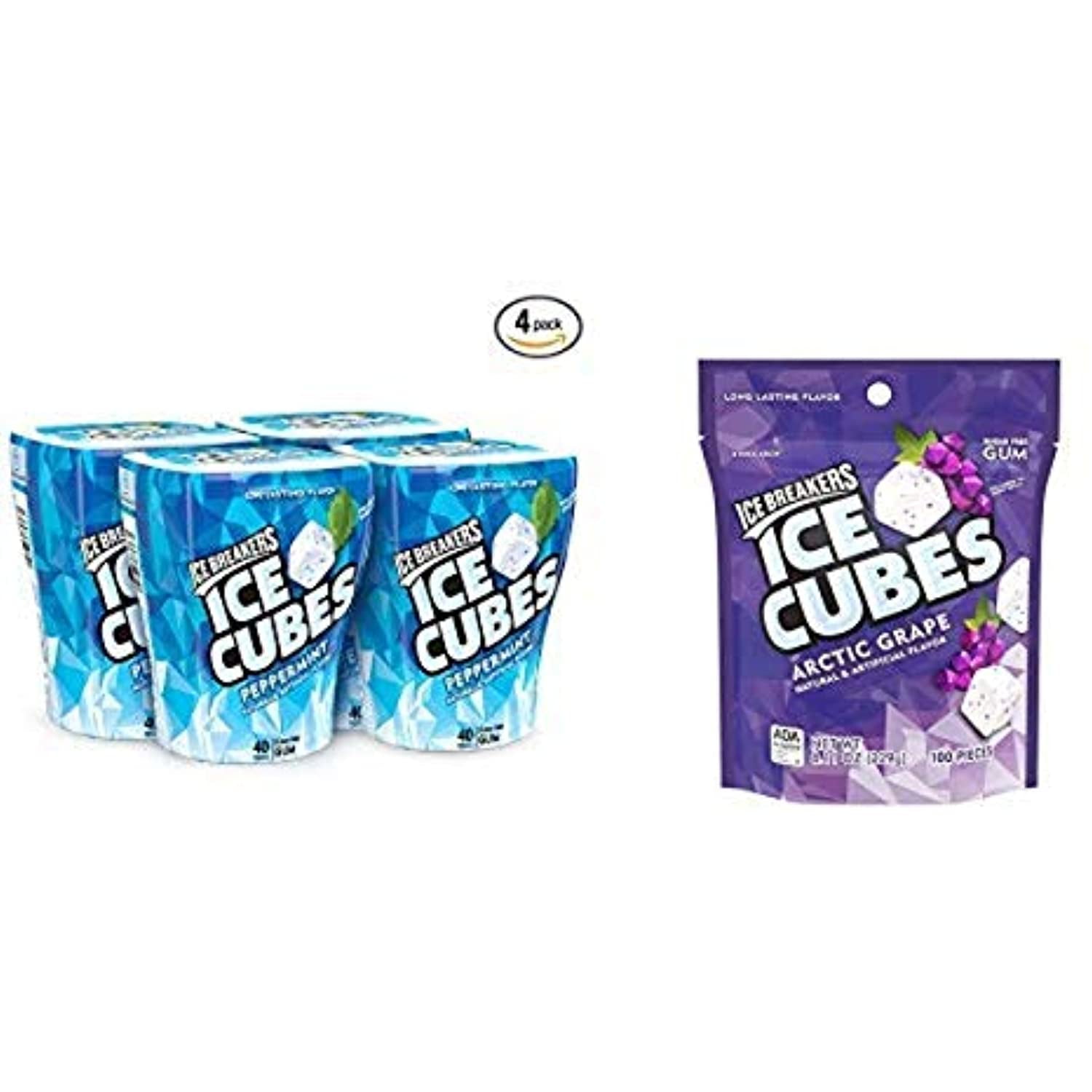 Ice Breakers Ice Cubes Sugar Free Gum With Xylitol, Peppermint, 40