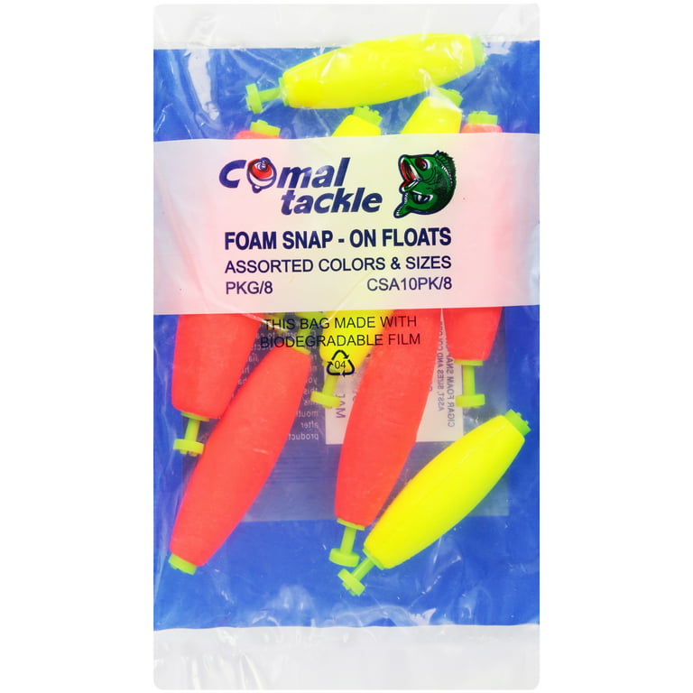 Comal Tackle Foam Snap-On Float Assortment 8 PC Bag