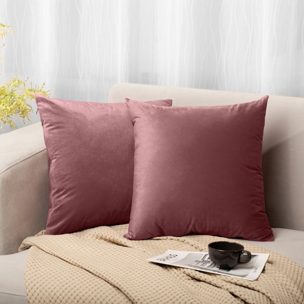 Throw Pillow Covers 18x18 Square Sofa Velvet Decorative Pillow Covers Set of 2