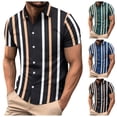 thumbnail image 4 of Wyzesi Chemise de Compression Homme Rayée Imprimée Décontractée à Manches Courtes pour la Saint-Valentin Vacances, 4 of 4