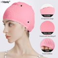 thumbnail image 2 of Swim Caps For Women, Long Hair Waterproof Silicone Swimming Caps Durable Elastic Non-slip Bathing Caps Swim Cap, 2 of 5