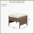 thumbnail image 2 of Planntonneo Wicker Ottoman Set of 2, Rattan Footrest Footstool Patio Furniture with Removable Beige Cushion, 2 of 6