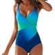 thumbnail image 1 of Trajes de Baño de una Pieza con Control de Abdomen para Mujer, Estilo Retro, Fruncido, Push Up, Acolchado, Estilo Vintage Azul M, 1 of 8