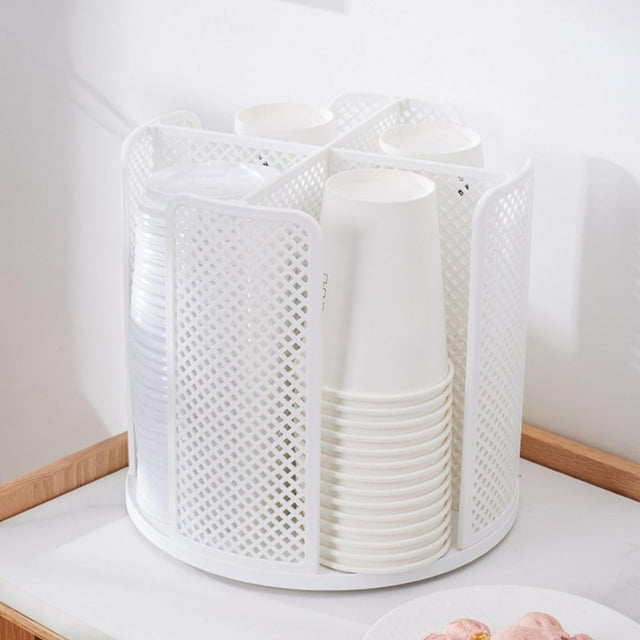 Distributeur de Gobelets Rotatifs 4 Compartiments Gobelets et Porte-Couvercles
