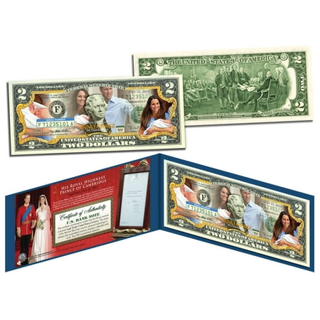 - ROYAL BABY *Prince George of Cambridge* Genuine Legal Tender U.S. $2 Bill w/COA