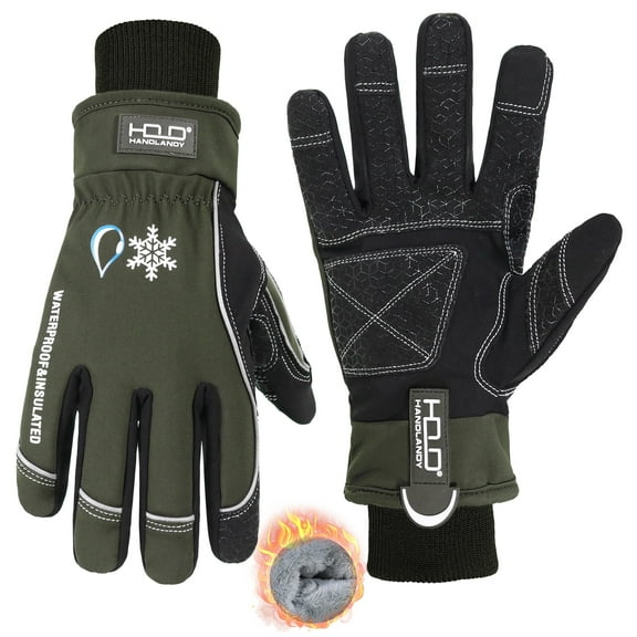 HANDLANDY Winter Insulated Work Gloves, 3M Thinsulate Thermal Water-Resistant Gloves for Men Women Touch Screen, Warm Ski Snowboard Cold Weather Gloves
