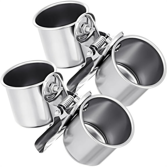Bird Feeding Double Cups,Parrot Food Water Bowls,Stainless Steel Clip Cups,Bird Food Feeder,Birdcage Hanging Bowl,Cage Stand Accessories,for Bird Pet Feeding 2Pack Silver