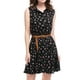 thumbnail image 5 of Vestido Sin Mangas Allegra K Estampado Negro Floral Con Cinturón XS, 5 of 7