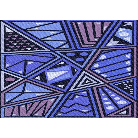 Ahgly Company Machine Washable Indoor Rectangle Transitional Light Slate Blue Area Rugs, 8' x 10'