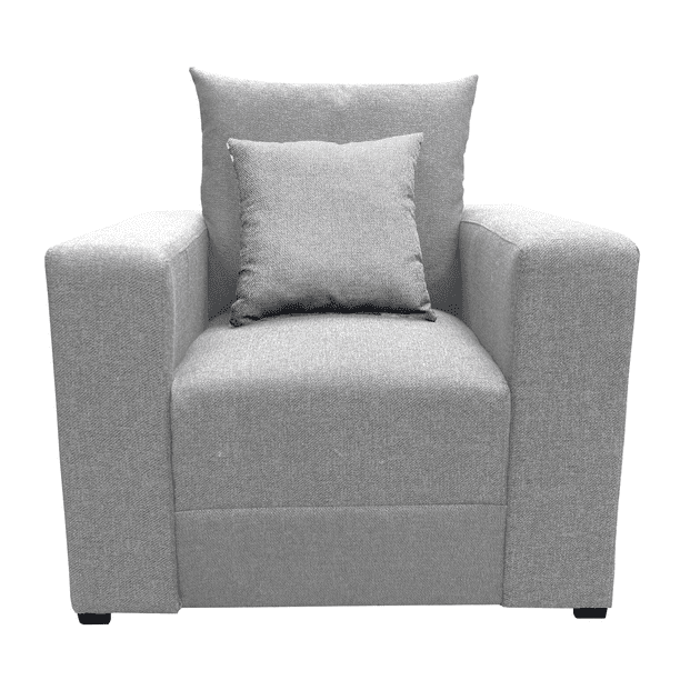 Sillon El Bazar Store Miami Lino Gris Plata 1 plaza, Modular, Moderno, Sala