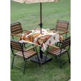 thumbnail image 3 of Outdoor Tablecloth with Umbrella Hole and Zipper, Thanksgiving Gnomes Square Table Cloth 54x54 Inch Waterproof Tablecloth, Fallen Maple Leaf Pumpkin Sunflower Picnic Table Cover for Patio Camping, 3 of 7