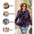 thumbnail image 5 of Fantaslook Womens Plus Size Tops Fall Long Sleeve Shirts Crew Neck Casual Loose Tunic Blouses, 5 of 7