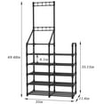 thumbnail image 6 of 5-Tier Large Shoe Rack,Multifunctional Shoe and Coat Rack, Shoe Organizer with Hook Rack, Space-Saving Shoe Shelf for Entryway, Closet, Garage, Bedroom, Cloakroom, 6 of 8