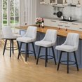 Counter Height Swivel Bar Stool, 24" Upholstered Fabric Barstools Set