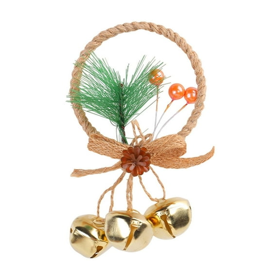SLYNSHome Christmas Tree Ornament Hanging Bow Xmas Ball Bells Pendant Decorations for Crafts Christmas Holiday Party Favors - Gold