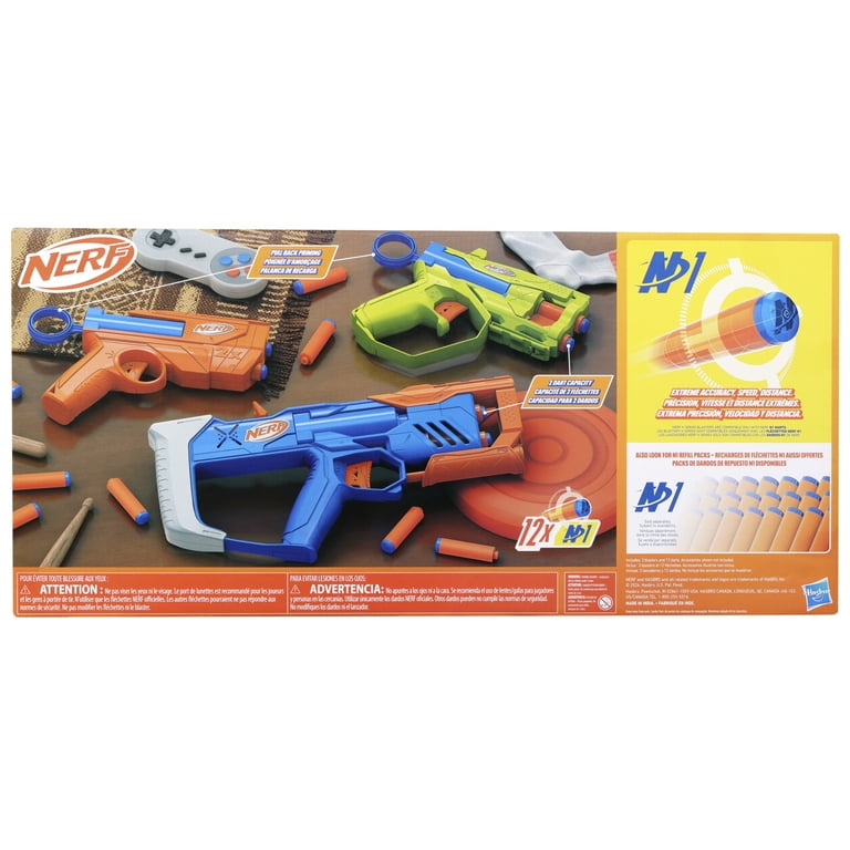 Nerf N Series Triple Action 3-Blaster Pack, 12 Nerf N1 Darts, Use