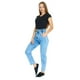 thumbnail image 3 of Pantalón Mom Jeans Mujer Fit Mezclilla Stretch Alto Con Resorte Stone gris 9 Incógnita 110096, 3 of 6