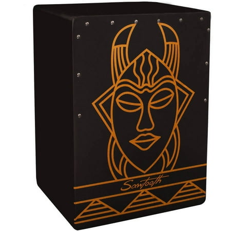 Sawtooth Harmony Series Hand-Stained Spirit Design Large Size Cajon, Satin Black