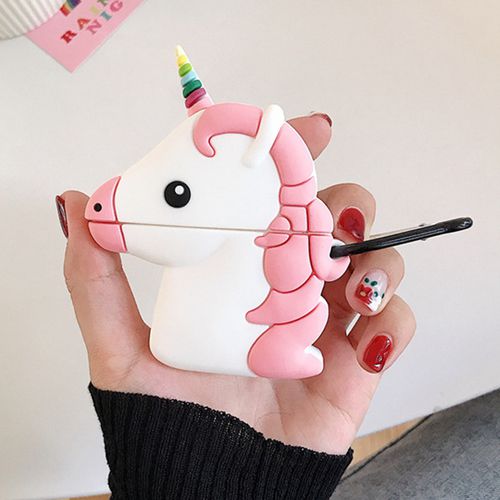 AkoaDa AkoaDa Pink Unicorn Silicone Airpod Case Headphone Box for