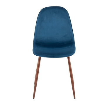 LumiSource Walnut Metal, Charcoal Fabric Pebble Chair - Set of 2