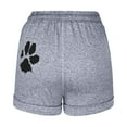 thumbnail image 5 of Usmixi Summer Shorts for Women Fashion Elastic Waist Dog Paws Print Short Pants Soft Cotton Drawstring Plus Size Shorts with Pocket Gray XXXL, 5 of 5