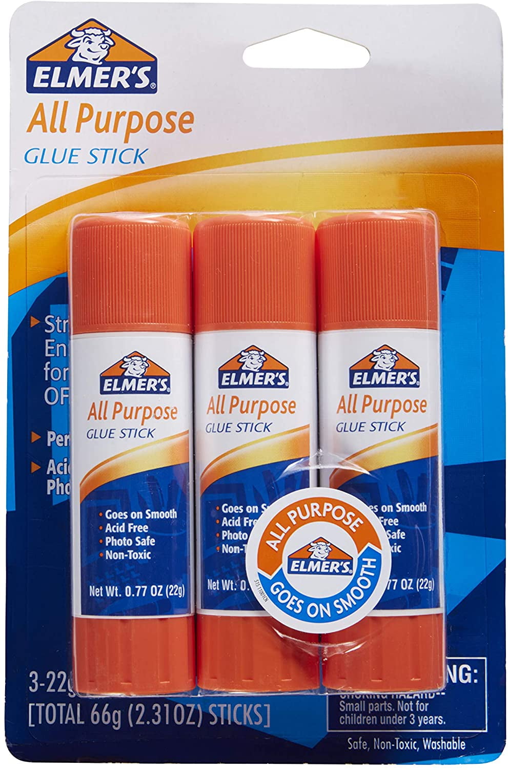 Elmer's AllPurpose Glue Sticks, Large, 0.77 oz Each, 3 Sticks per Pack