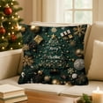 thumbnail image 6 of Christmas Green Pillow Covers 18X18 Inch Xmas Tree Snowflakes Decorative Pillow Cases Set of 2 Winter Holiday Throw Pillows Farmhouse Home Decor for Sofa Couch Cushion, 6 of 6