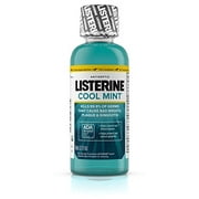 Listerine Cool Mint Antiseptic Mouthwash for Bad Breath, Plaque and Gingivitis, Travel Size, 3.2 Fl Oz ,Pack of 12