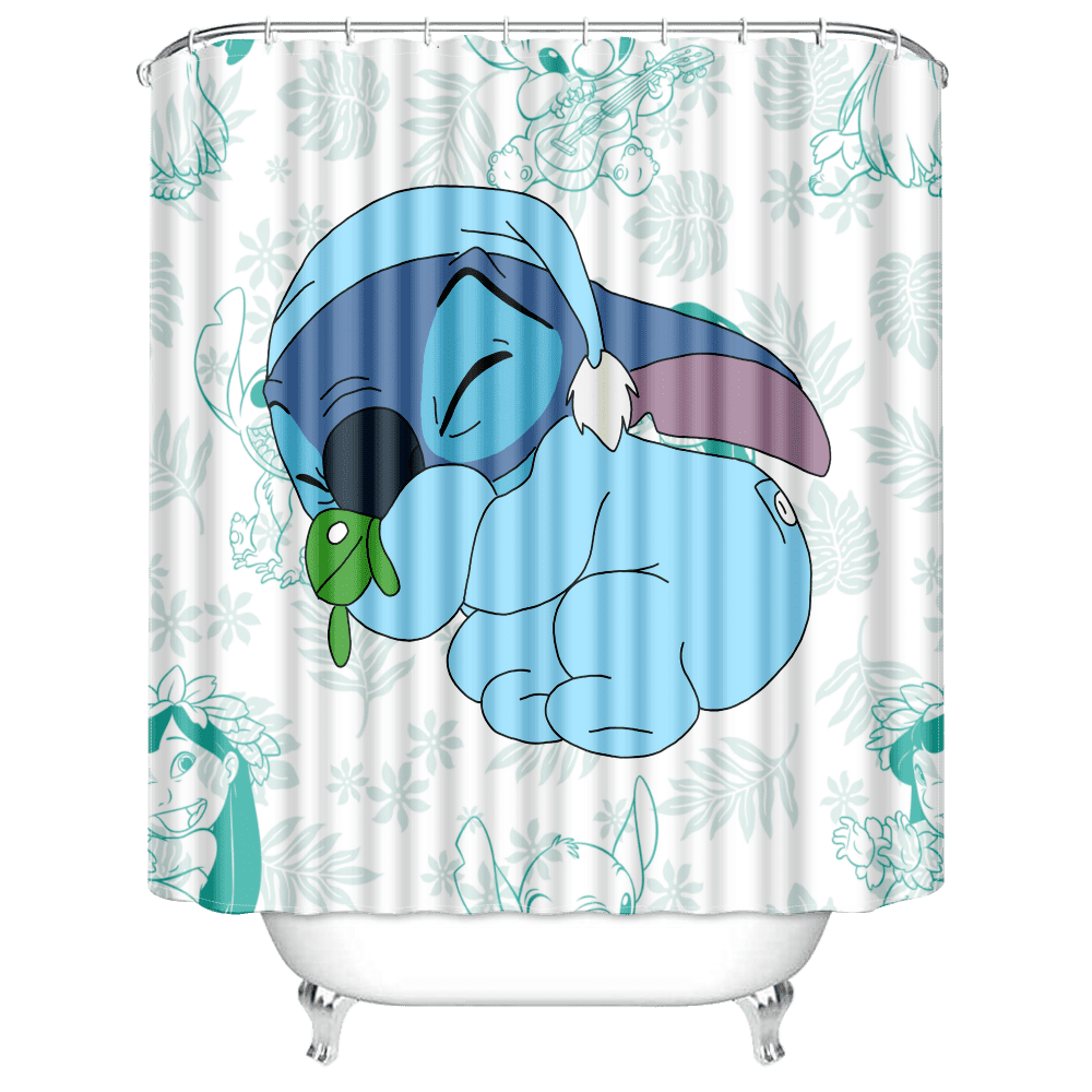 Cartoon Lilo & Stitch Waterproof Fabric Shower Curtains,Stitch Modern