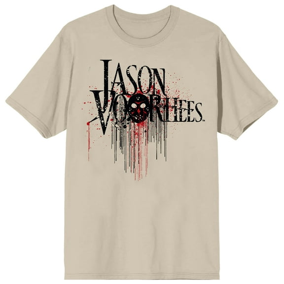 Friday The 13th Jason Voorhees Chest Print Crew Neck Short Sleeve Pelican Men's T-shirt-XL