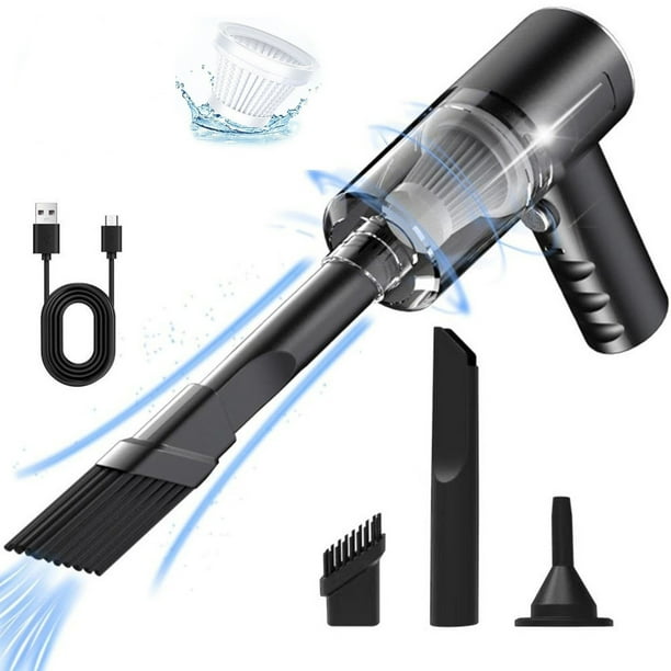 Aspiradora inalámbrica y soplador inalámbrico de 3000PA de fuerte succión para coche y hogar - portátil con filtro lavable y múltiples accesorios