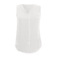 thumbnail image 3 of Beach Vacation Clothes for Women Cleavage Tops for Women Chambray Top Top Thick Strap Band 13 Memory Girl Crop Tops Cute Summer Design Your Own Sock Cowl Neck Summer White XL, 3 of 7