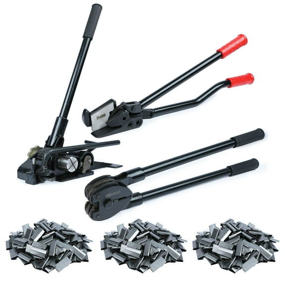 U.S. Solid Steel Strapping Kit Tool Set Pallet Packaging Strapping Banding Kit For 3/4" Steel Strapping, Tensioner, Sealer, Cutter For Steel Metal Banding