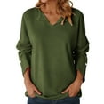 thumbnail image 5 of Tauxra Women's Casual Long Sleeve Blouse, V-Neck Button Down Shirt, Loose Comfortable Top for Casual and Work Wear, 5 of 7